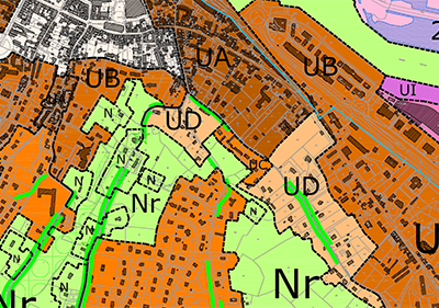 Carte du Plan Local d'Urbanisme intercommunal