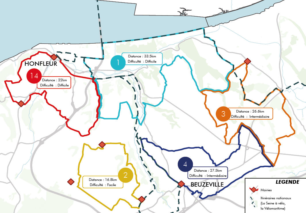 Carte cyclotourisme CCPHB - Plan vélo intercommunal